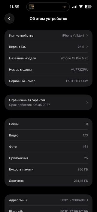 Айфон 15 про мах 256 гб