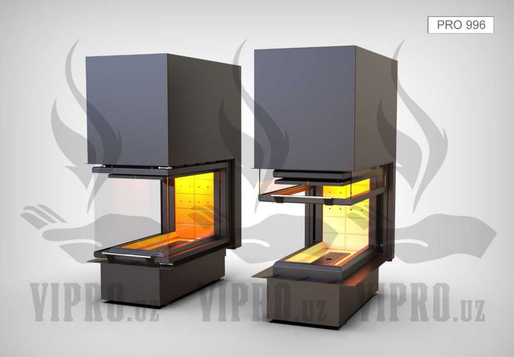 Каминная топка «PRO-992»,камин 3 стекла,отопление,печь,обогрев,kamin