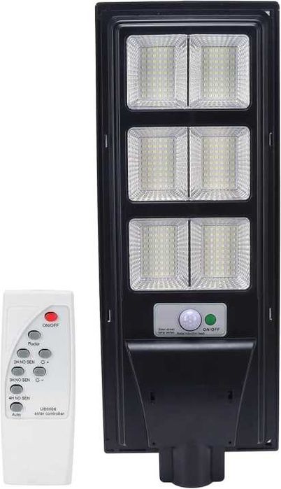 Улична соларна лампа със соларен панел и стойка 300W, 15 000mAh, 6500K