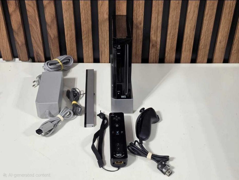 Nintendo Wii negru complet + MotionPlus Inside