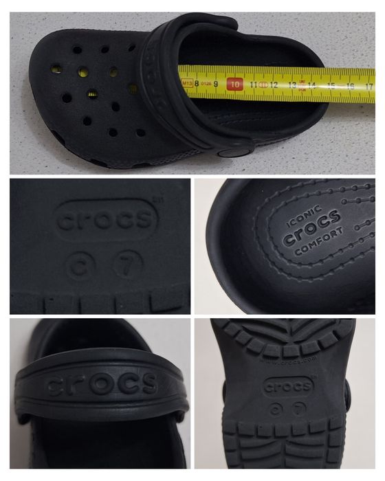 Saboți CROCS Kids Baya Clog C7, sandale papuci flip-flop negre, Nr. 23-24 EU (14, 5 ~ 15 cm) unisex