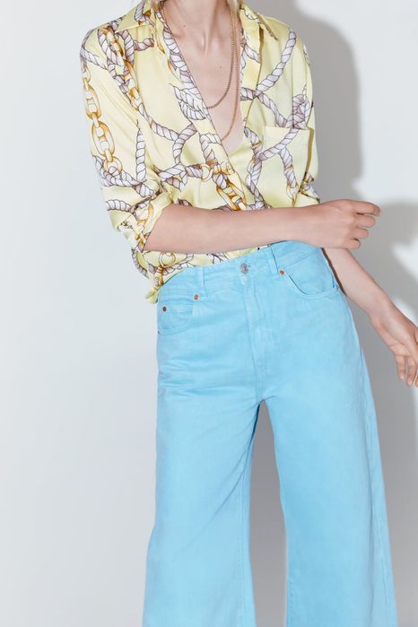 Zara риза с щампа oversize модел