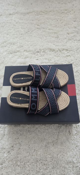 Espadrile Tommy Hilfiger originale cu talpa de iuta,mar 36,purtate o singura data