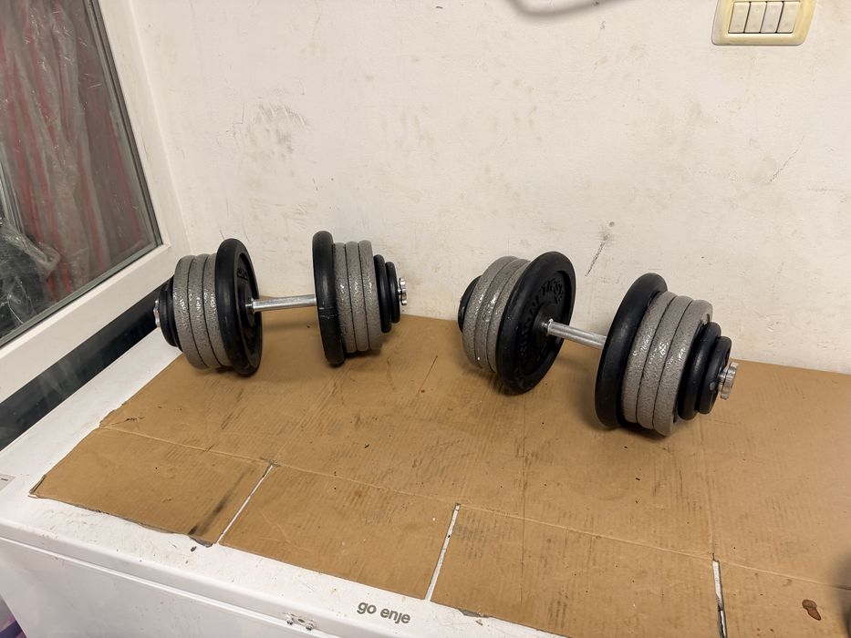Set gantere reglabile noi 120 kg.  60 kg+60 kg=120 kg, pret 1300 lei