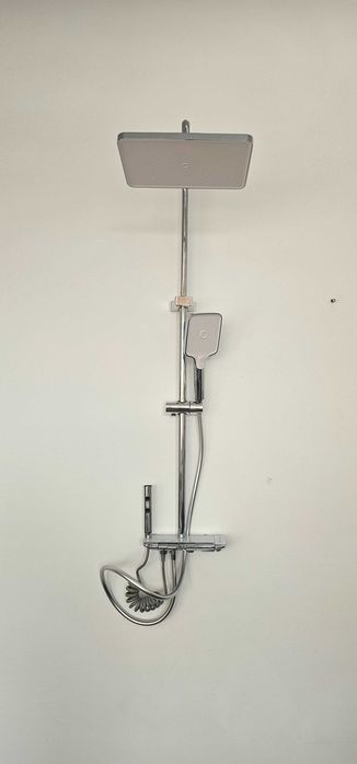 Set Dus Baterie SMART Afisaj LED cu Sticla Gri Antracit/Alb-Chrome