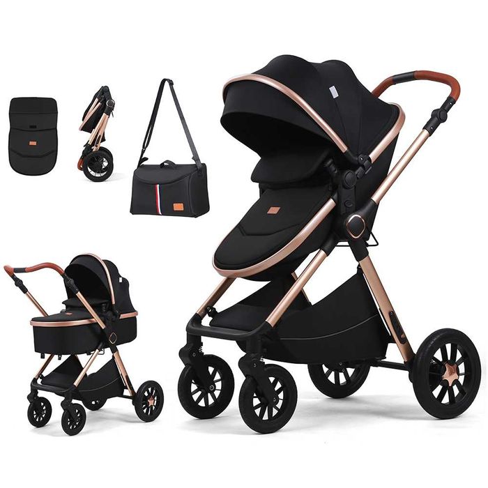 Cărucior pliabil 3 în 1 în stil european, cărucior pentru bebeluși