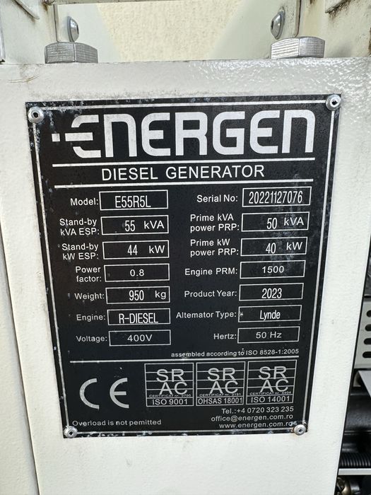 Generator curent diesel 55kVA Energen + ATS 100A