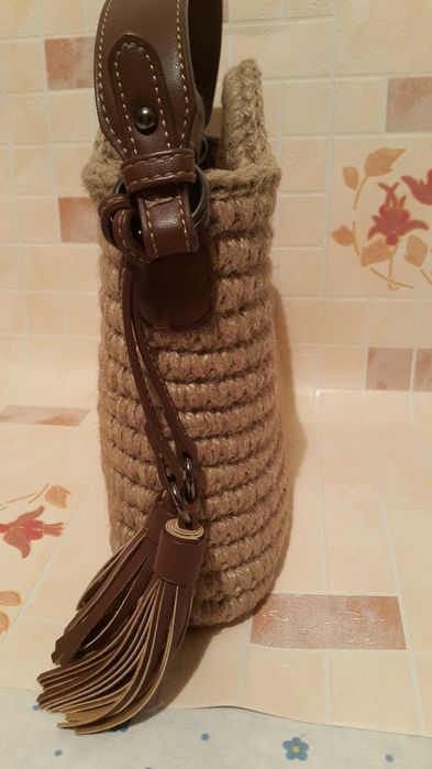 Сумка вязаная джутовая