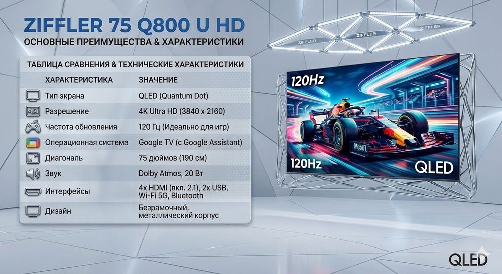 Televizor ziffler 75 120герц 4к доставка прошивка бесплатно