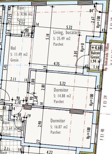 Apartament cu 3 camere, 2 bai, 77,35 mp, semifinisat, TVA inclus, zona