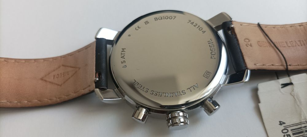 Мъжки часовник Fossil BQ1007 Хронограф кафява кожена каишка 42mm 5ATM