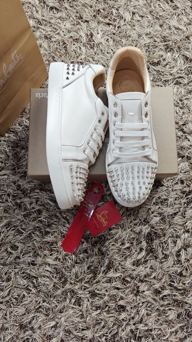 Adidași Christina Louboutin Spike Albi