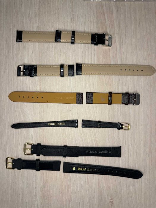 Lot 6 curele ceas din piele naturală – noi, diverse modele și dimensiuni
