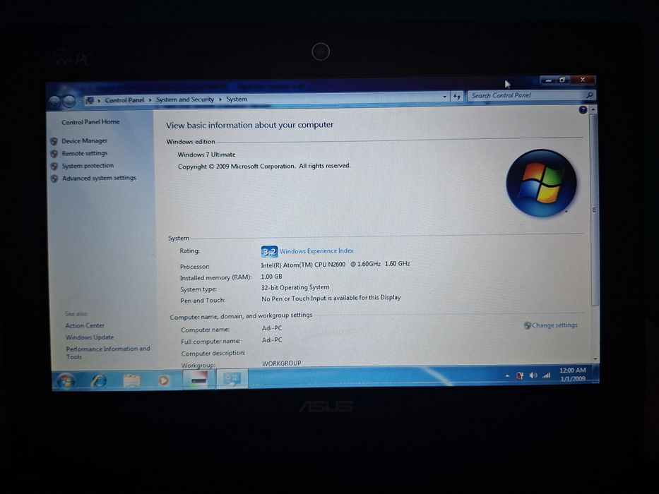 Laptop mini Asus 10 inch + incarcator