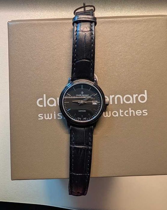 Ceas Damă Claude Bernard Swiss Made - Cadran Negru, Geam Safir – Cutie Originală
