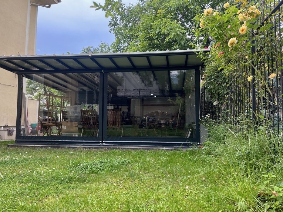 Ветроупорни завеси тенти сенници PVC винил кристал шатри навеси найлони меки стени ветробрани