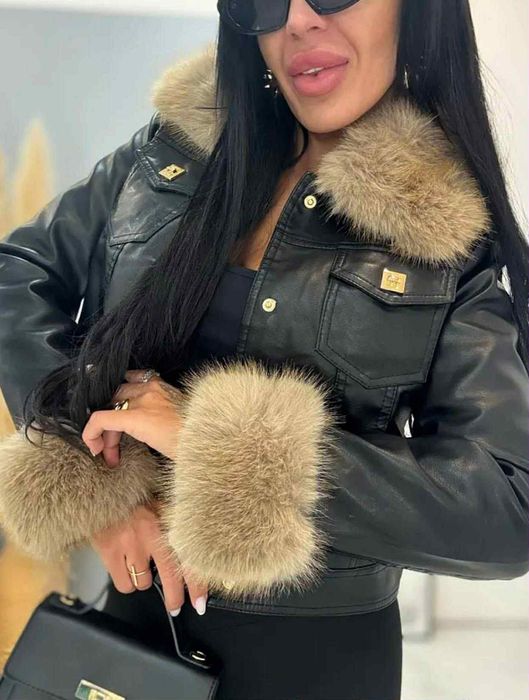 Кожено яке с пух