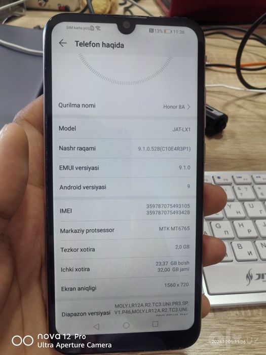 Arzon Honor 8A telefon