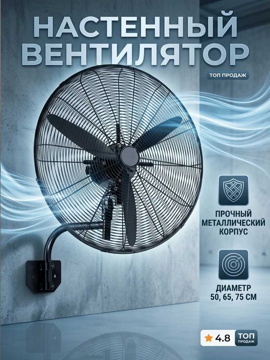 Продается промышленные настенные вентиляторы (50, 65, 75 см)