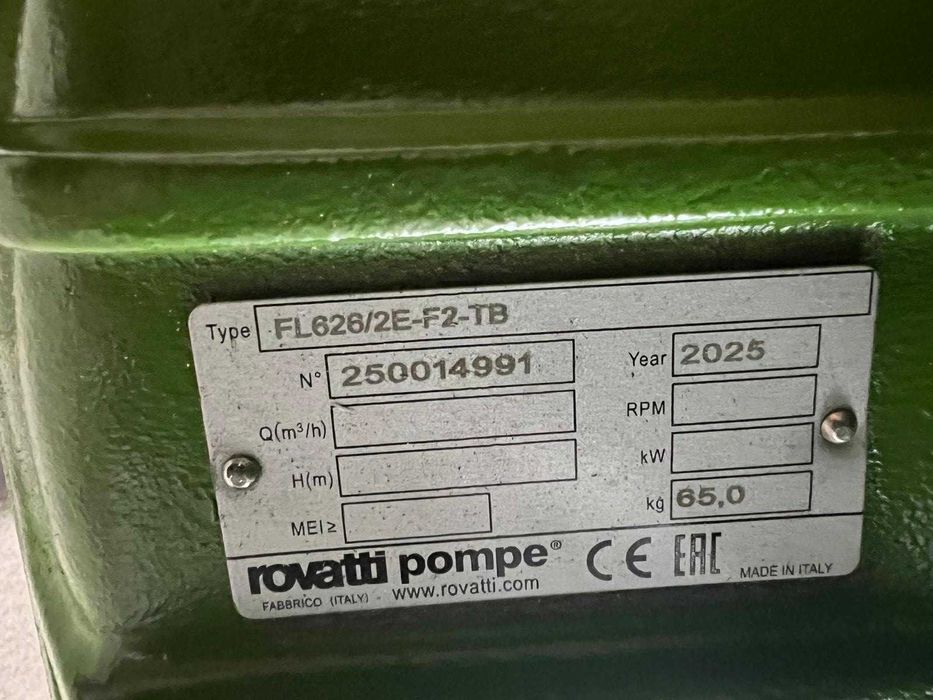 Pompa Rovatti FL626/2E – 102 m3/h (Noua 2025)