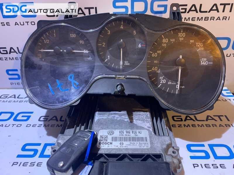 Kit Pornire ECU Calculator Motor Cip Cheie si Imobilizator cu Ceasuri Bord Seat Leon 1P 2.0 TDI BKD 2006 - 2010 Cod 03G906016AJ 0281011730