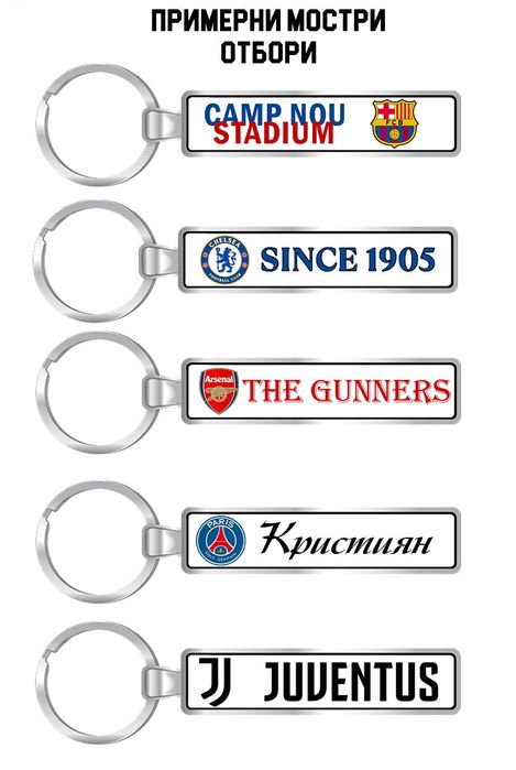 Ключодържател с регистрационен номер и надпис послание