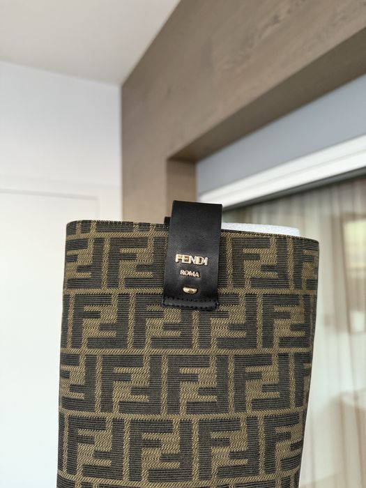 Fendi естествена кожа ботуши кафяви