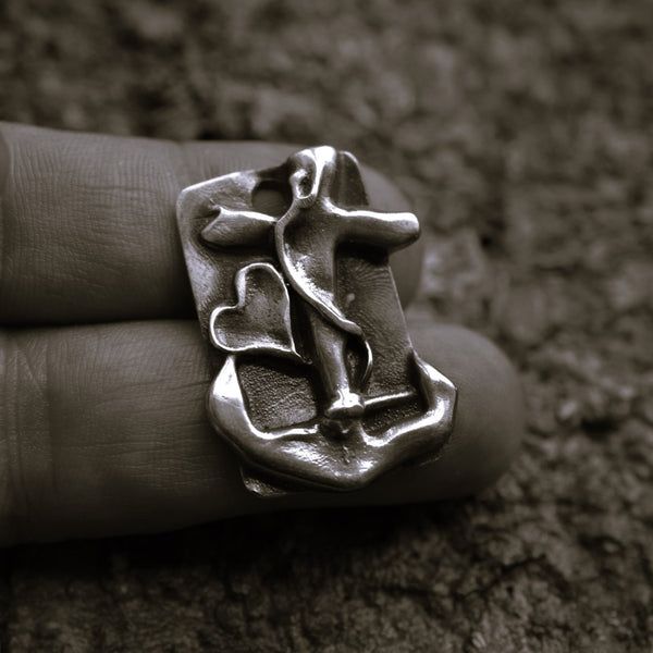 Мъжки медальон Сребро 925 „Вяра, Надежда и Любов“ | Бижу |