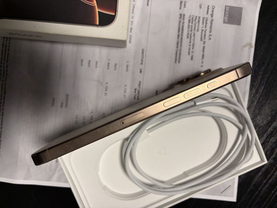 iPhone 16 Pro Max 256g Gold Auriu Neverlock Factura Garantie 2ani