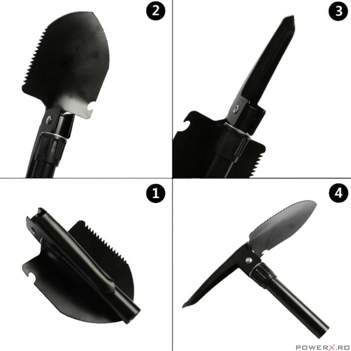 Unealta multifunctionala pliabila 4 in 1, lopata, sapa, târnacop, 41