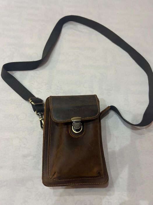 естествена кожа мъжка чанта