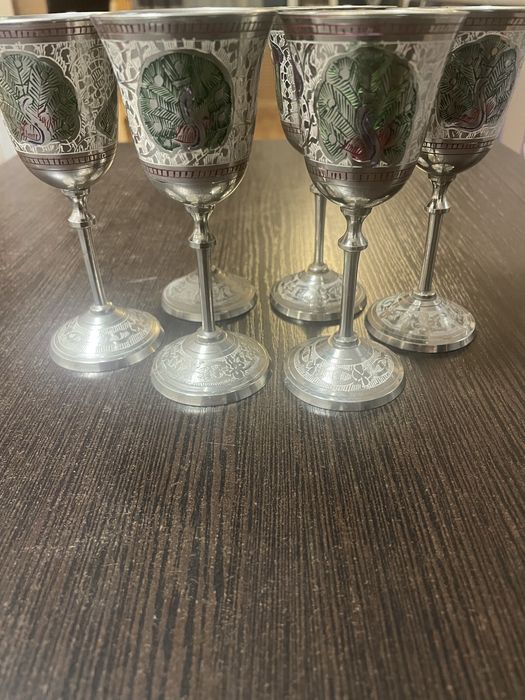 Рюмки мельхиор жар птица