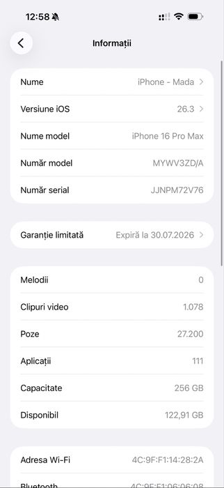 Iphone 16 PRO MAX 256GB