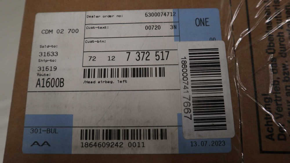 Ляв еърбег таван Лява завеса БМВ Г30 Ф90 BMW G30 F90