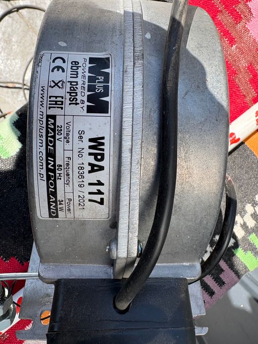 Vand ventilator electric pentru centrala pe lemne