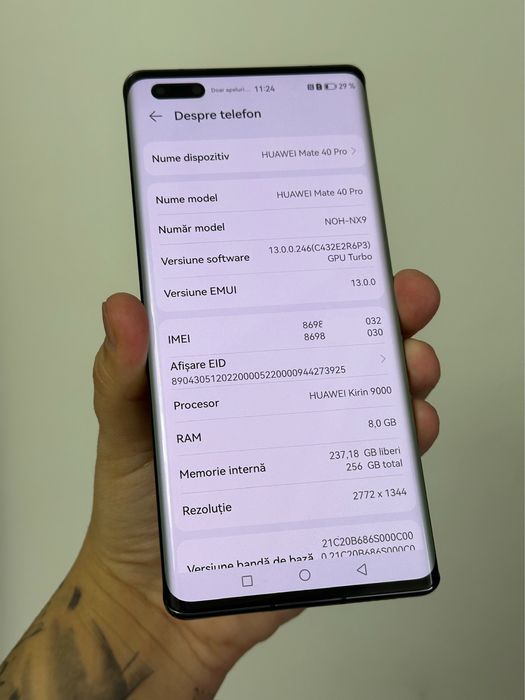 Huawei Mate 40 Pro, Dual SIM, 256GB, 8GB RAM, 5G, Black