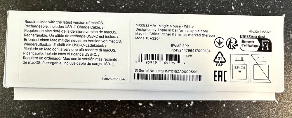 Magic Mouse Apple White Multi-Touch Surface