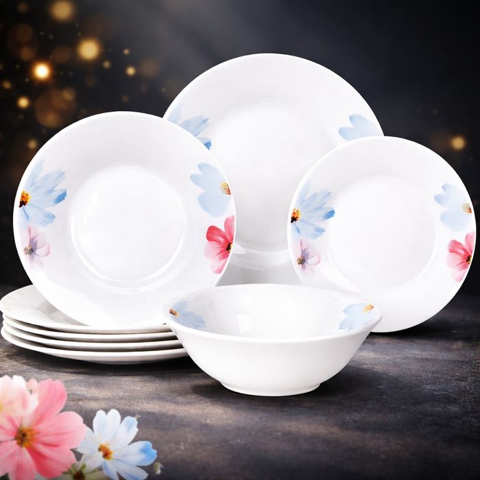 Комплект чинии 24 части с цветя