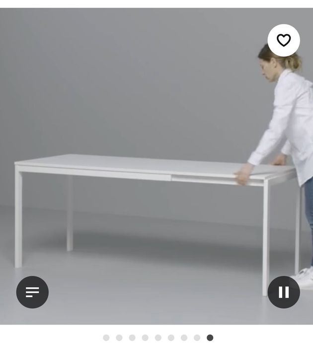 VIHALS Masă extensibilă, alb, 120/180x74 cm