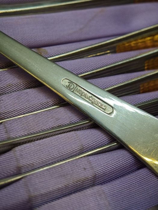 Български автентичен комплект прибори Перла,позлатени