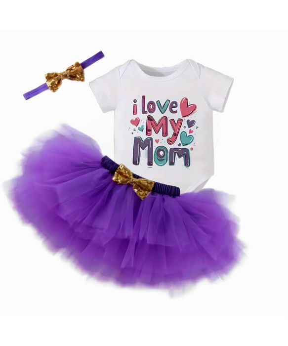 Set aniversar fetita 1 an  format din body  , fusta si bentita