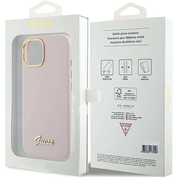 Guess guhcp15ssmbslp iphone 15 / 14 / 13 6.1" pink hardcase silicone s