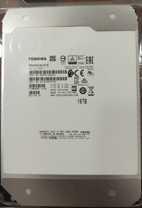 Toshiba 16 tb HDD жёсткий диск hard disk