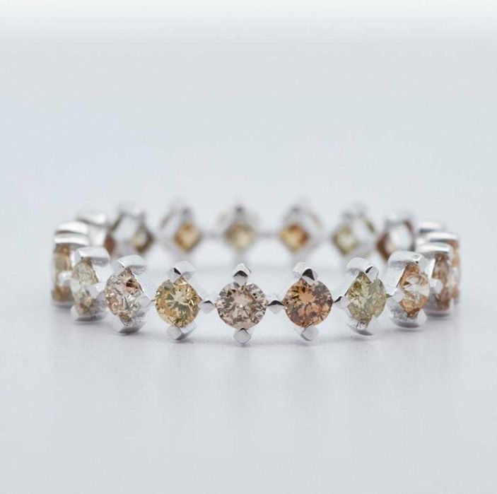 Inel aur alb 14k cu 19 diamante naturale 1.14 ct