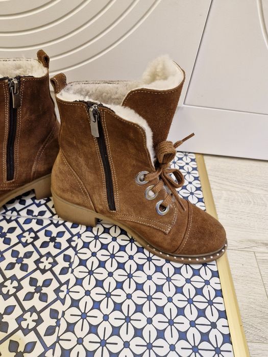 Зимние ботинки замша