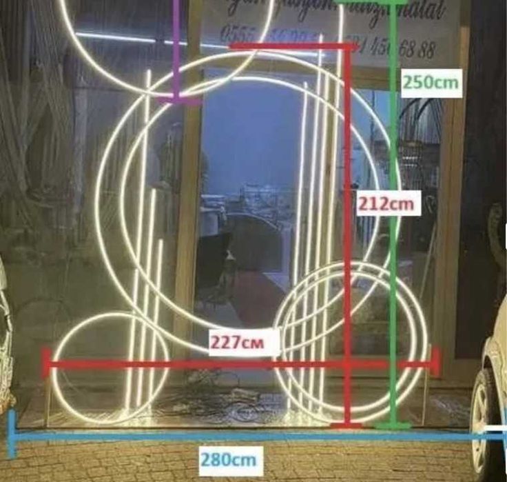 Модерна светеща арка за събития и фотозони