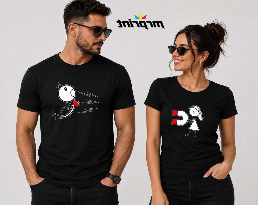 Тениски за двойки Love Magnit – мъжка и дамска тениска