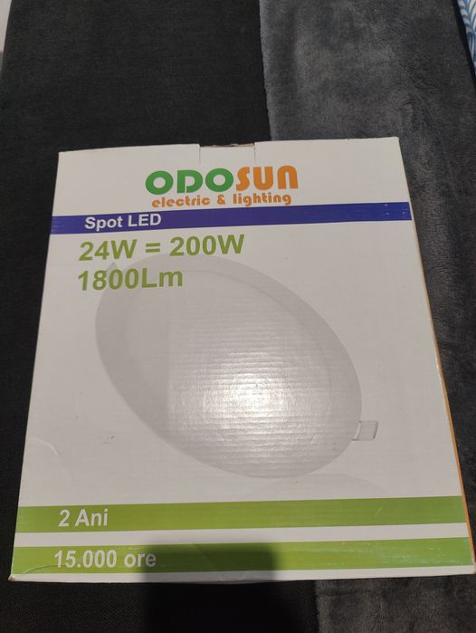Set 2 Panouri / Spoturi LED Încastrabile ODOSUN Horoz 24W (Echivalent 200W) - 1800 Lm, Lumina Rece 6400K