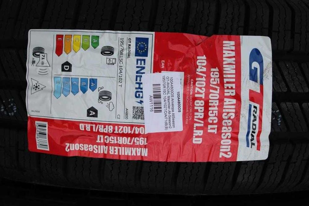Anvelope noi 195/70R15C 104/102T, 8PR, GT-Radial, All Season