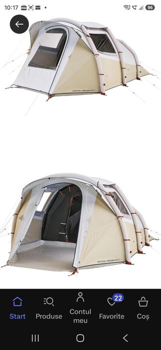Cort camping gonflabil 4 persoane Air seconds, Nou, Decathlon